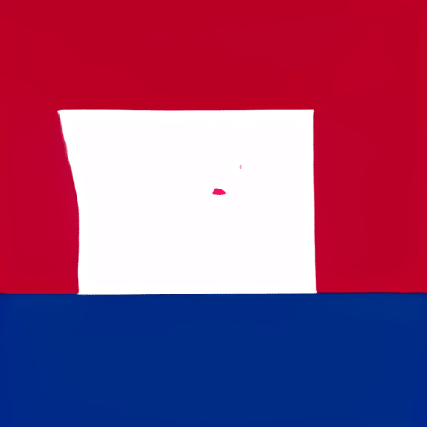 Arte abstracto: formas geométricas rojas, blancas y azules
