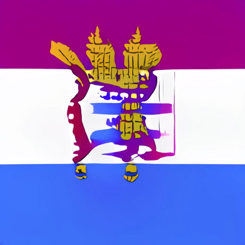 Bandera estilizada de Amsterdam con escudo de armas.