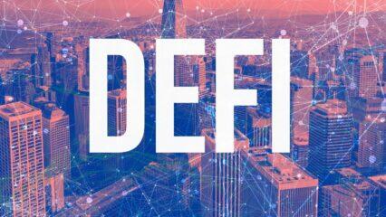 DEFI: Finanzas descentralizadas en un paisaje urbano.
